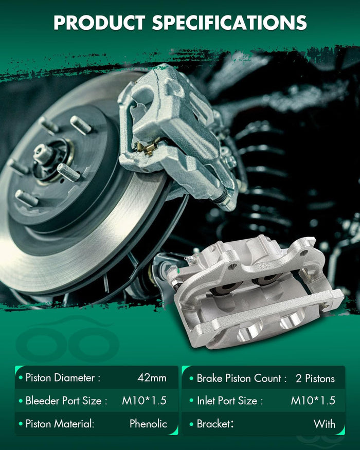 SCITOO Front Right Brake Caliper With Bracket 18B5016A Compatible For Chrysler For 200 2013-2014,For Chrysler For 300 2012-2021,For Dodge For Avenger 2013-2014,For Dodge For Challenger 2012-2021