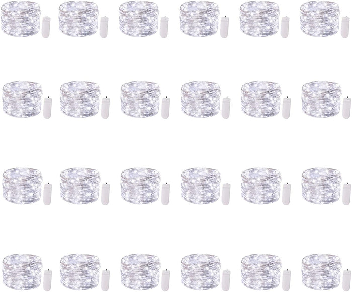 Brightown 12 Pack LED Fairy Lights Battery Operated String Lights - 7ft 20LED Waterproof Silver Wire Firefly Starry Moon Lights for DIY Crafts Wedding Table Centerpieces Party Bedroom Christmas