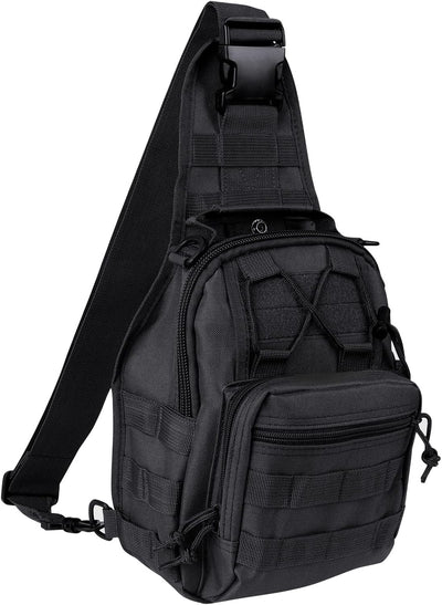Qcute Tactical Backpack, Waterproof Military Cross-body Molle Sling Shoulder Backpack Chest Bag for Outdoor Every Day Carry