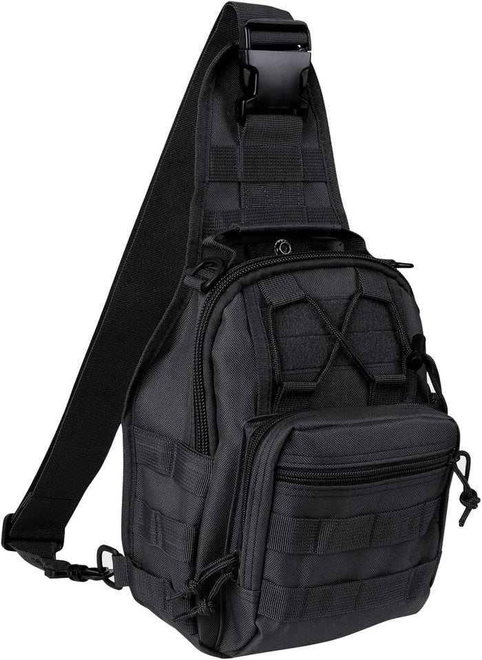 Qcute Tactical Backpack, Waterproof Military Cross-body Molle Sling Shoulder Backpack Chest Bag for Outdoor Every Day Carry
