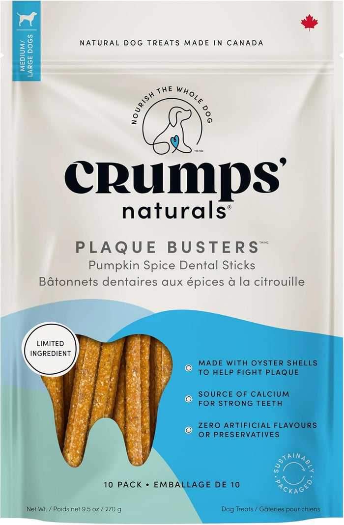 Crumps' Naturals Pbb- Bacon Dental Dog Treats (18 Pack), 4.5"