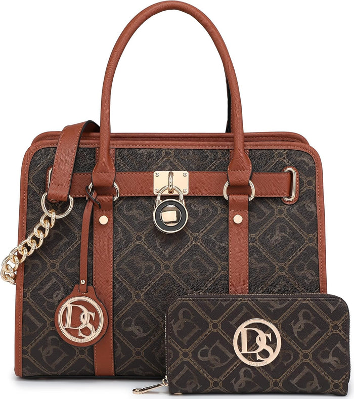 Dasein Handbags Purses Set for Women Top Handle Satchel Shoulder Bags Large Work Tote Bag with Matching Wallet