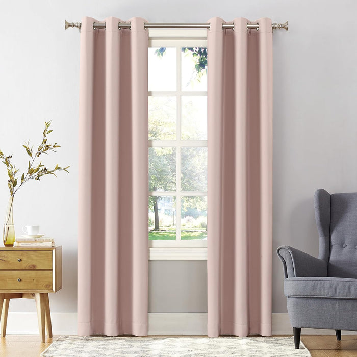 Sun Zero Easton Energy Saving Blackout Grommet Curtain Panel, 40" x 84", Gray