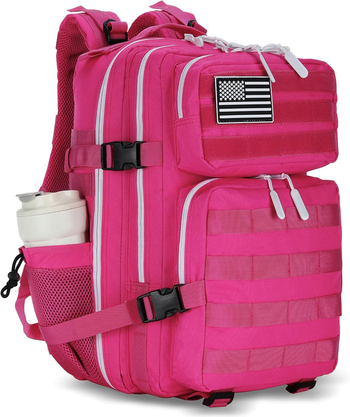 45L Tactical Assault Backpack 3 day assault pack with Molle Waterproof backpack Rucksack for Tactical Backpacks (Black Rose)