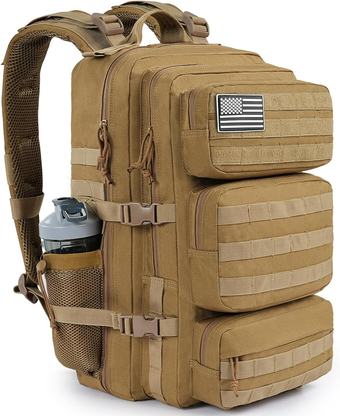 Military Tactical Backpack 50L Large Day Backpack for Men Molle Army 3 Days Assault Pack Bug Out Bag Water Resistant and Heavy Duty Hiking Treeking Rucksack - Black Camo