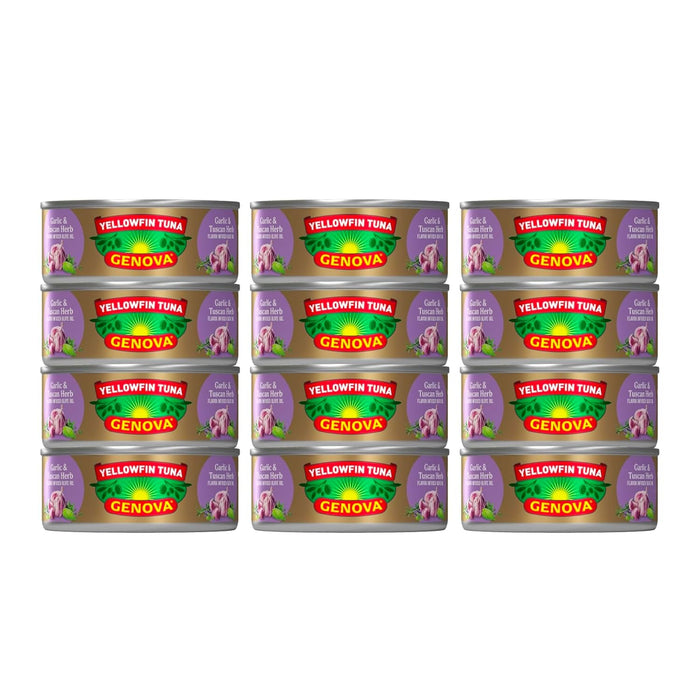 Genova Premium Yellowfin Tuna in Olive Oil, 5 Ounce Cans, 24-Pack – Nutrient Rich, High Protein Canned Tuna Fish - Delicious, Easy, Nutritious Ready to Eat Meals