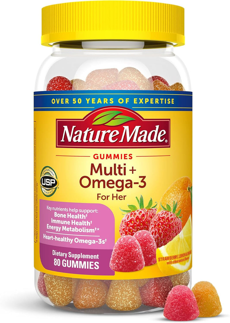 Nature Made Womens Gummy Multivitamins with Omega-3, Multivitamin for Women for Daily Nutritional Support, 150 Gummies, 75 Day Supply