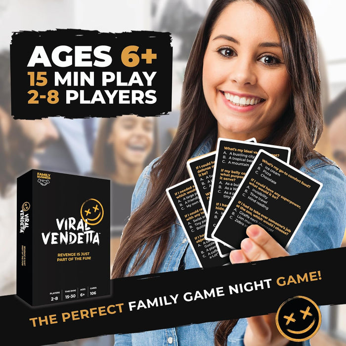 Viral Vendetta Party - Fun and Engaging Card Game for Ages 6+ – Family & Friends Party Play– Easy to Play, Hilarious & Entertaining