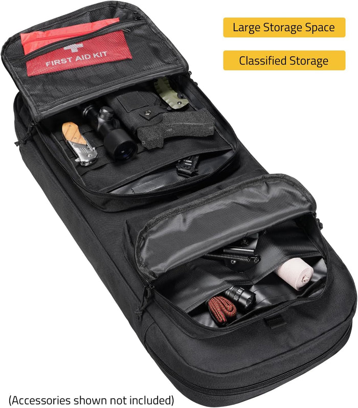 CVLIFE 30" 34" Soft Rifle Case Gun Backpack, Tactical Double Rifle Backpack Gun Bag Covert Bug Out Bag, with Lockable Zipper for Hunting Shooting
