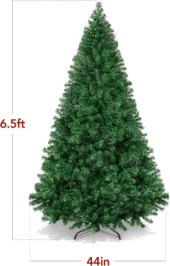 Best Choice Products Artificial Christmas Tree, 6ft Premium Unlit Hinged Design, Dense Branches Realistic Holiday Décor w/Easy Assembly, Base