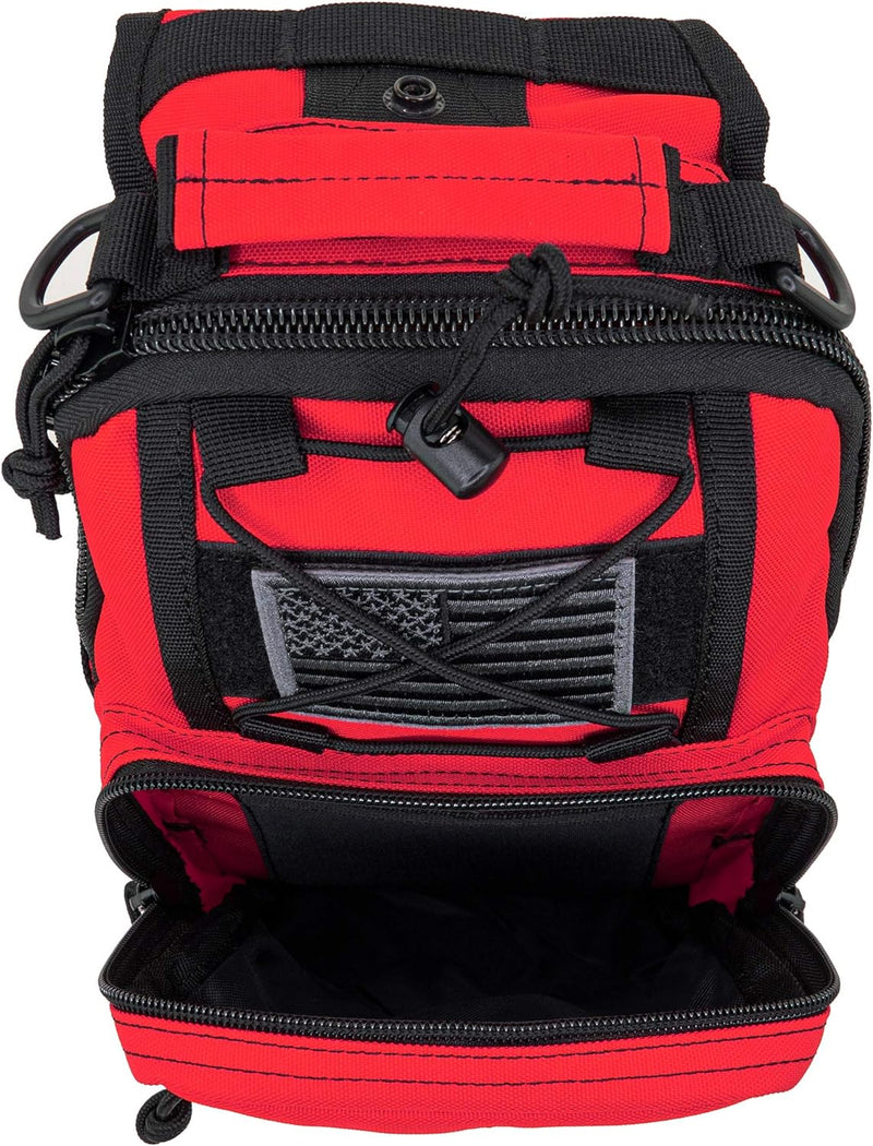 LINE2design First Aid Sling Backpack - Tactical EMS & Outdoor Rescue Bag - Red