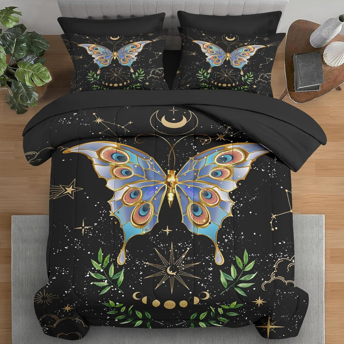 Comforter Set Queen Size, Mountain Pine Tree 7 Pcs Bedding for Kids and Adults, Natural Forest Landscape Bed Sheet Sets with Fitted Sheet 2 Pillowcases & 2 Shams
