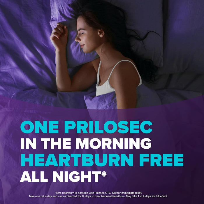 Prilosec OTC, Omeprazole Delayed Release 20mg, Acid Reducer, Treats Frequent Heartburn for 24 Hour Relief, All Day, All Night*, 20mg, 42 Tablets