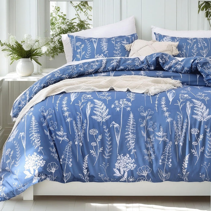 JANZAA Comforter Set Comforter Floral Bedding Sets Flowers Bed Comforter 1 Soft Reversible Botanical with 2 Pillow Shams (Pink, Queen)