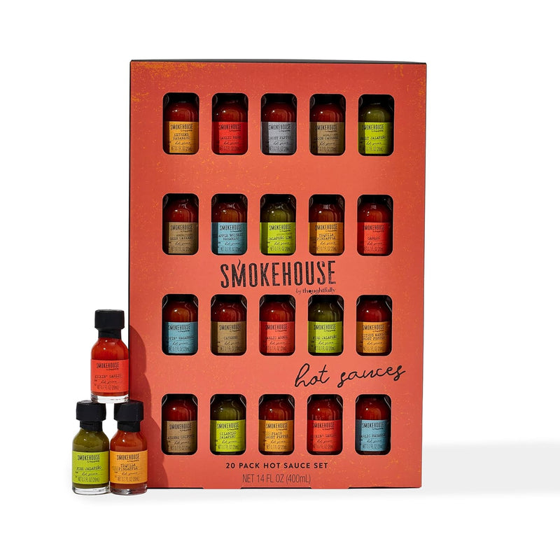 Thoughtfully Gourmet, Global Hot Sauce Gift Set, Internationally Inspired Flavors Include Puerto Rican Mango Habanero, Mexican Style Hot Sauce & More, Set of 4