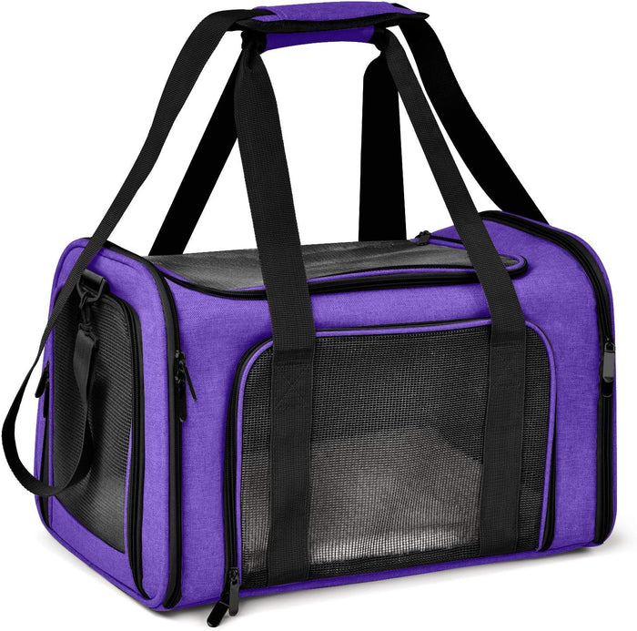 Henkelion Cat Carriers Dog Carrier Pet Carrier For Small / Medium Cats Dogs Puppies (Up To 15lbs), TSA Airline Approved Small Dog Carrier Soft Sided, Collapsible Waterproof Travel Puppy Carrier - Grey
