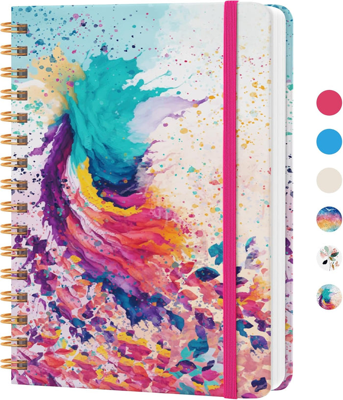 Lined Spiral Journal Notebook, A5 College Ruled Notebook for Journaling, Note-Taking, and Daily Planning, Durable Hardcover with an Elegant Design, Purple