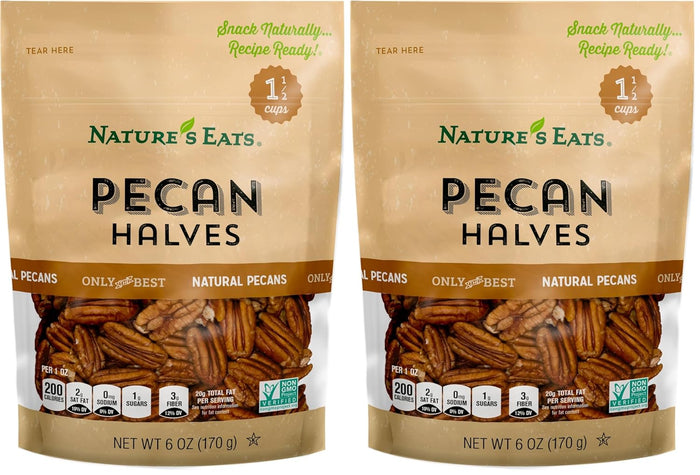 Nature's Eats Pecan Halves, 6 Ounce