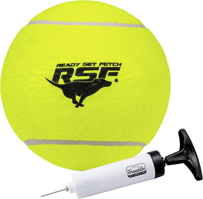 Franklin Pet Supply Co. Squeaky Dog Tennis Balls - Ready Set Fetch Dog Toy Tennis Balls with Squeaker - Perfect Pet Toy Fetch Ball for Small, Medium + Large Dogs - 3 Pack