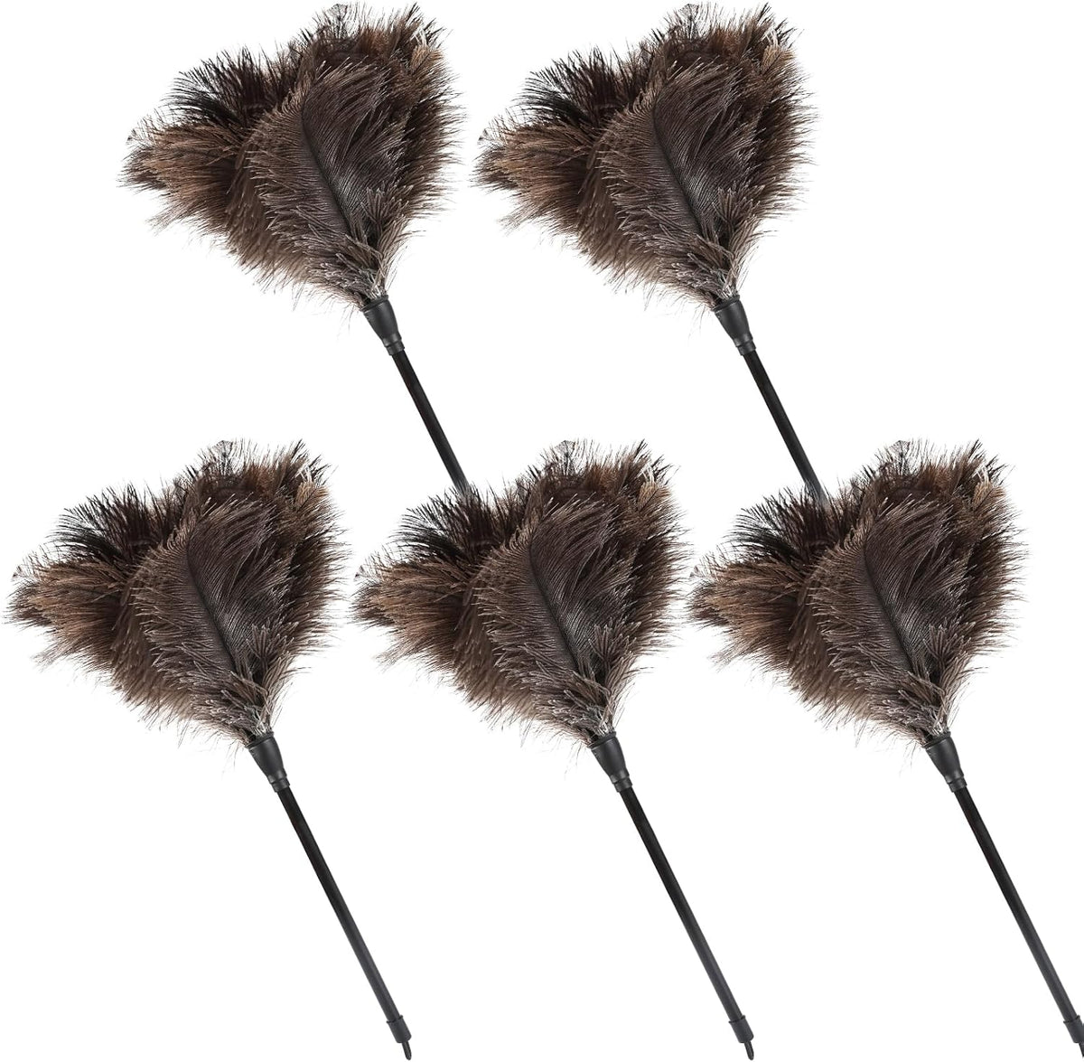 Ostrich Feather Duster 27-94Inch Retractable Fluffy Natural Detachable Ostrich Feather Duster Used for Household Cleaning and High-Altitude Cleaning (2PCS)