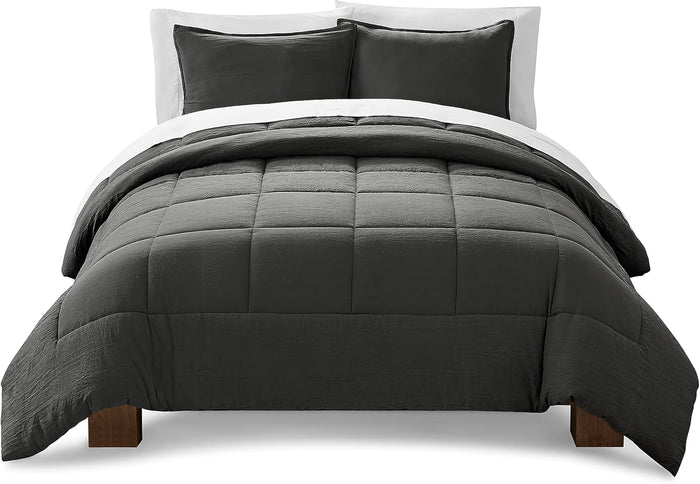 UGG Leonora Comforter Set with 2 Pillow Shams Lightweight Down Alternative Blanket Reversible Cozy Warm All Season Washable and Hypoallergenic Bedding Set, Full/Queen, Purple Shadow