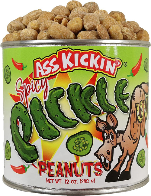 ASS KICKIN’ Spicy Peanuts - Hot Peanuts Spicy - 12oz - Nuts Flavoured with Pickle - Ultimate Gourmet Gift - Try if you dare!