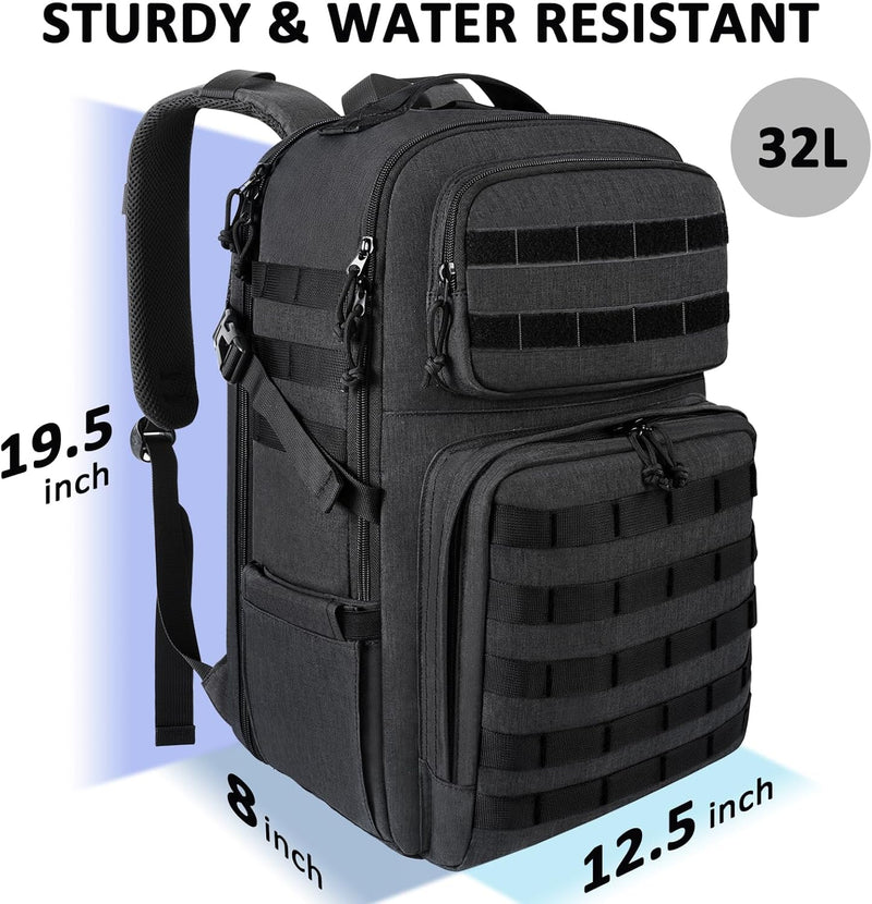 MATEIN 17 Inch Laptop Backpack, Large Military Tactical Backpack for Men TSA Approved, Water Resistant Work Day Pack Computer Bag, Travel Laptop Carry on for Camping Hiking