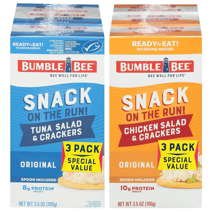 Bumble Bee Snack on the Run Chicken Salad with Crackers Kit, 3.5 oz (Pack of 12) - Ready to Eat, Spoon Included - Shelf Stable & Convenient Protein Snack