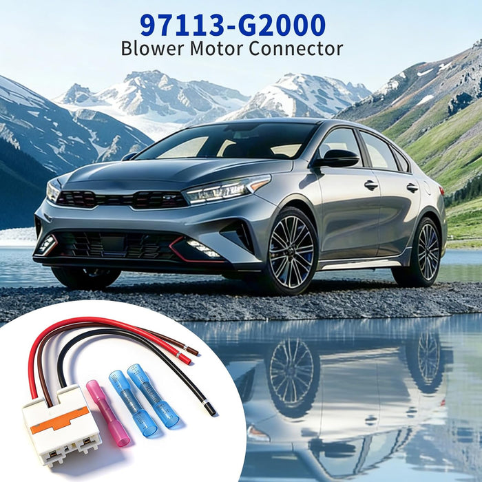 Blower Motor Connector 97113-G2000 Compatible for KIA Forte 2018-2024 Direct Plug Play Replacement Part Located in HVAC Module Behind Glove Box w/ 4" Pigtail