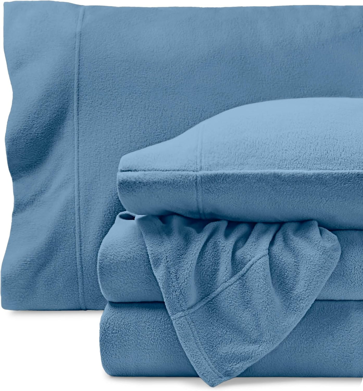 Bare Home Super Soft Fleece Sheet Set - Queen Size - Extra Plush Polar Fleece, No-Pilling Bed Sheets - All Season Cozy Warmth (Queen, Dark Blue)