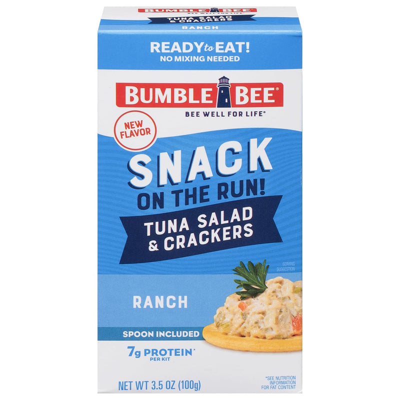 Bumble Bee Snack On The Run Original Tuna Salad with Crackers Kit (Pack of 12) - Ready to Eat Protein Snack Pack - 8g Protein per Box - Wild Caught MSC Certified Tuna