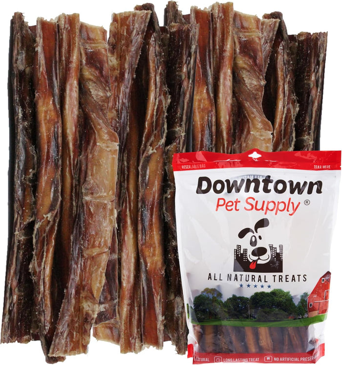 Downtown Pet Supply USA Sourced Bully Sticks for Dogs - Grass-fed Beef Chews, Low-Odor & Rawhide-Free, Long Lasting Dog Treats for Heavy Chewers - Healthy, Safe & Delicious Chews (6" 15 Pack)