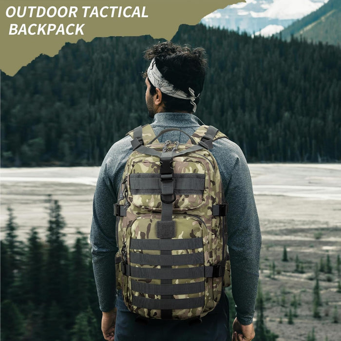 Tactical backpack, assault bag, hydration backpack, men's military enthusiast camping backpack, 3-day bag(Camouflage)