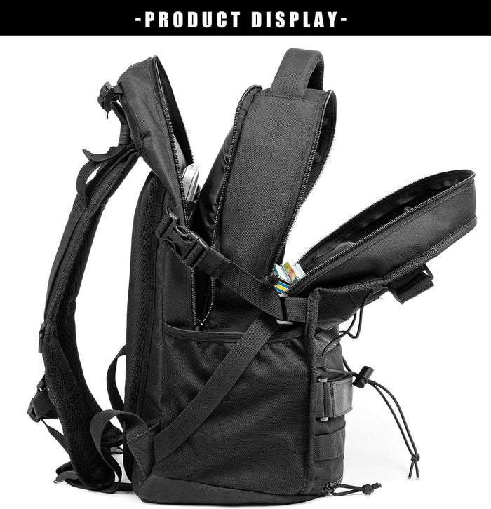 Tactical Military Backpack 30L Molle Assault Pack Army Rucksack, Heavy Duty for Hiking Camping Travel 3-Day Bug Out Bag (Black)