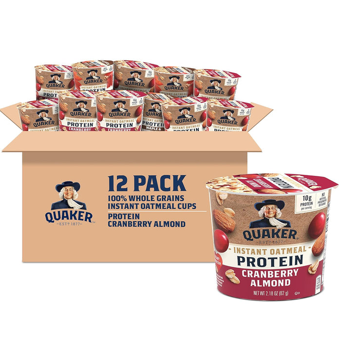Quaker Instant Oatmeal Express Cups, Maple & Brown Sugar, 1.69 Ounce (Pack of 12)