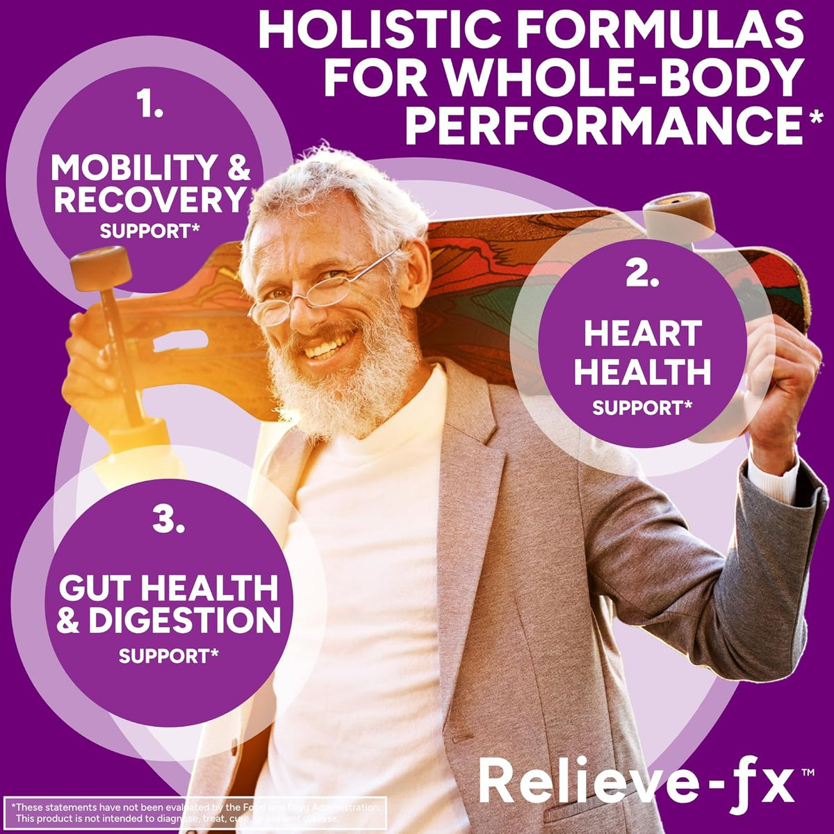 Relieve-fx™ DLPA Boswellia Turmeric and Ginger Supplement, Stress Relief, Heart, Digestion, Muscle Cramp, Joint, Inflammation Health, Vitamin B6 P5P, Boswellic Acid, Curcumin with Black Pepper - 90ct