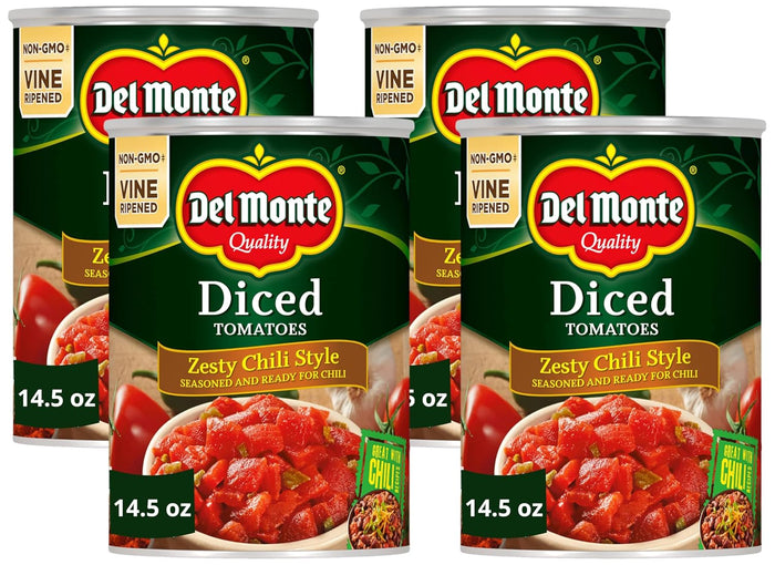 Del Monte Canned Zesty Chili Style Diced Tomatoes, 14.5 oz Can