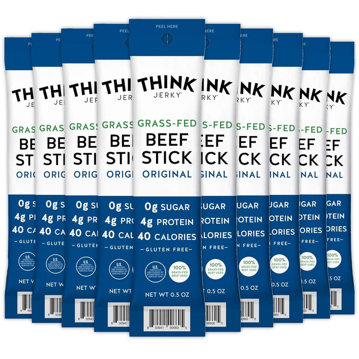 Think Jerky Meat Stick Variety Pack, High Protein, Sugar Free, Gluten Free, No Nitrates Keto Paleo Friendly - 0.5 oz Sticks, 18 Pack