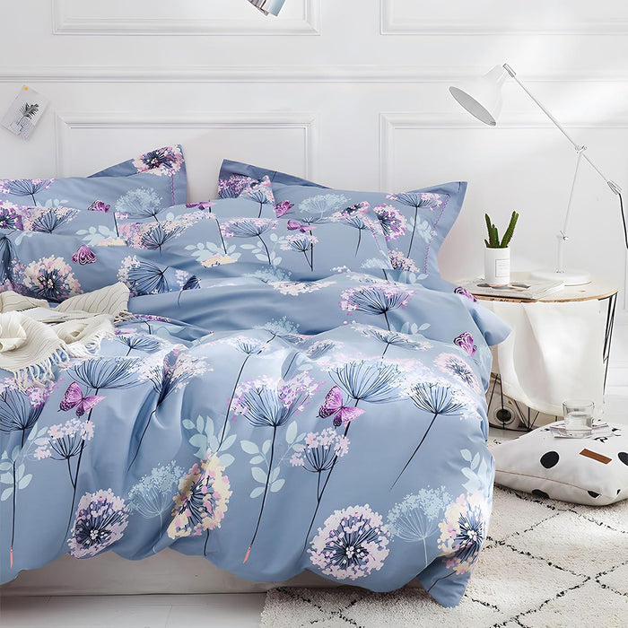 mixinni Leopard Print Queen Size Comforter Set-3 Pieces Animal Cheetah Printed Comforter Sexy Soft Fluffy Brown/Black Floral Print Bedding Set with 2 Pillowcases for All Season-Queen Size