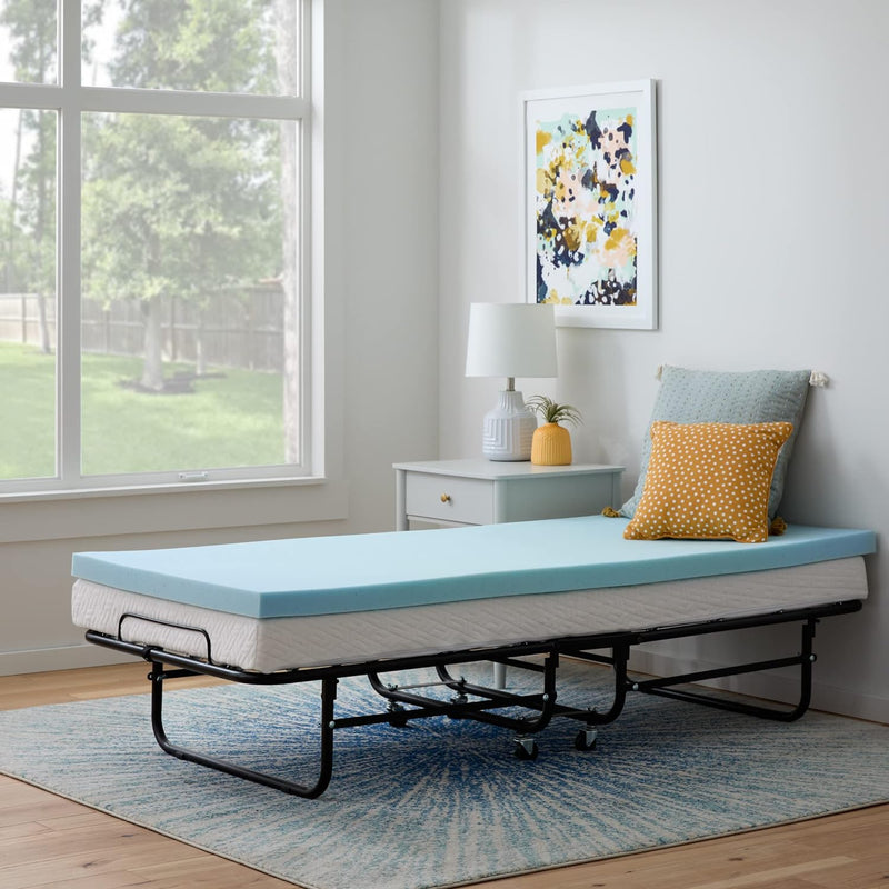 Linenspa Memory Foam Mattress Topper - 2 Inch Gel Infused Memory Foam - Plush Feel - Cooling and Pressure Relieving - CertiPUR Certified - Dorm Room Essentials - Twin XL Size