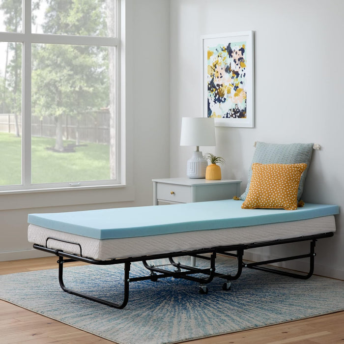 Linenspa Memory Foam Mattress Topper - 2 Inch Gel Infused Memory Foam - Plush Feel - Cooling and Pressure Relieving - CertiPUR Certified - Dorm Room Essentials - Twin XL Size