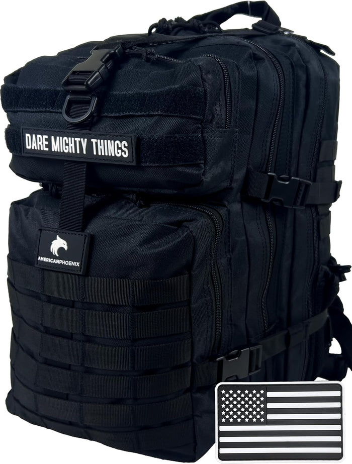 AMERICANPHOENIX 45L Elite Tactical Backpack | 3X Stronger Work & Military Backpack | Water Resistant and Heavy Duty | 3 Day MOLLE Bug Out Bag (Atlantic Blue)