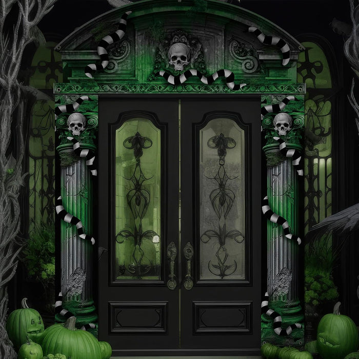 3 Pcs Halloween Cemetery Archway Halloween Cemetery Banners Gothic Outdoor Banners Sign Banner Decorations for Outdoor Party Supplies(Classic)