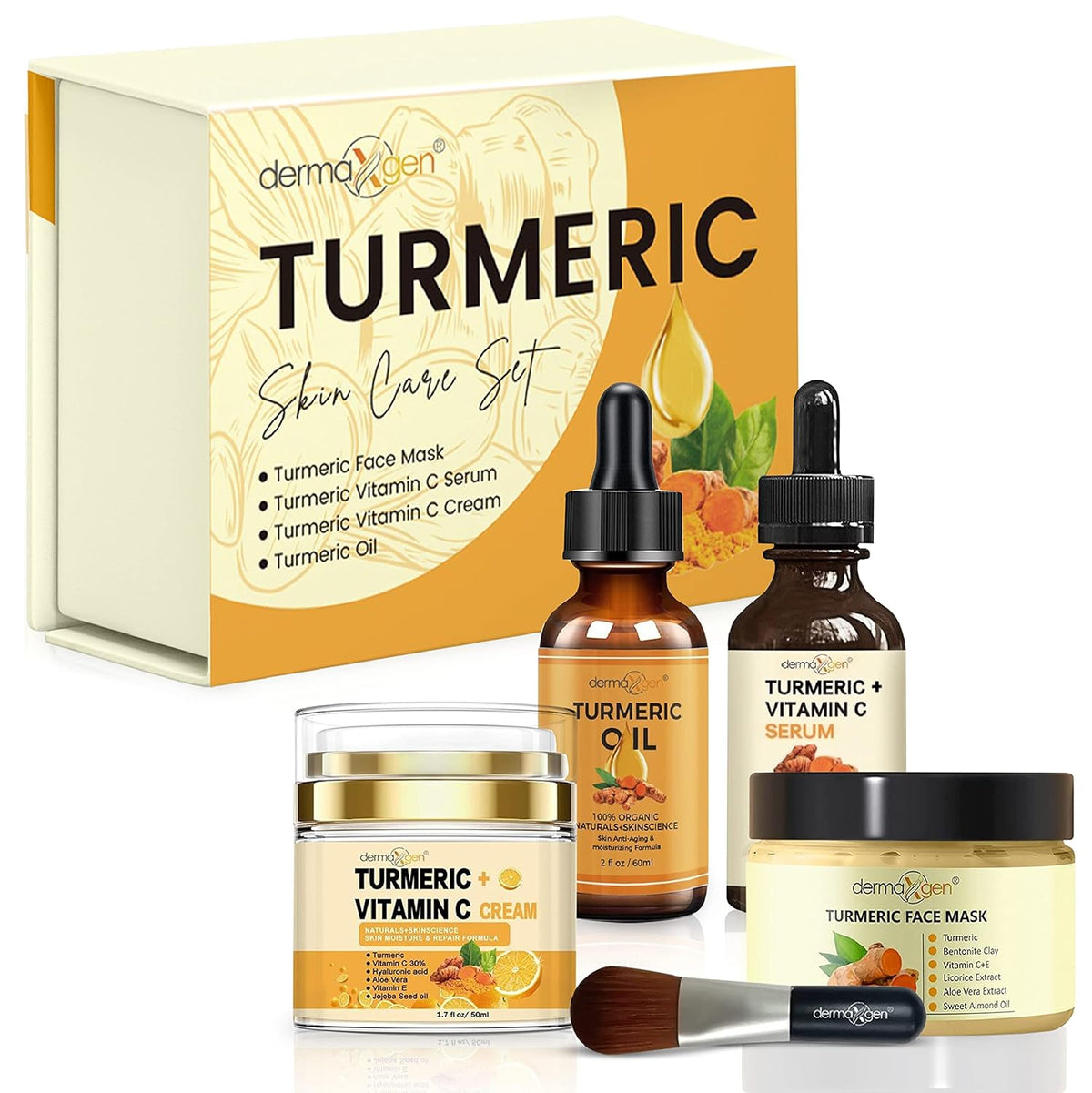 Turmeric Face Cream with 30% Vitamin C – Glow Booster, Anti-Aging & Skin Repair Moisturizer for Dark Spots, Hydration & Radiance – Vitamin C Cream for All Skin Types (1.7 fl oz)