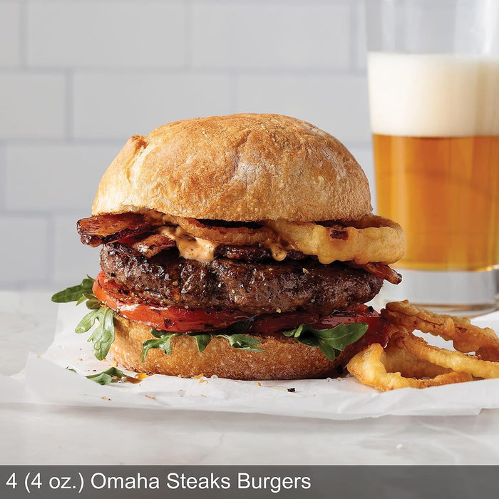 Omaha Steaks Deluxe Gift Package (4 Bacon-Wrapped Filet Mignons, 4 Steak Burgers, 4 Gourmet Jumbo Franks, 4 Au Gratin Potatoes, 4 Caramel Apple Tartlets, 1 jar Omaha Steaks Seasoning)
