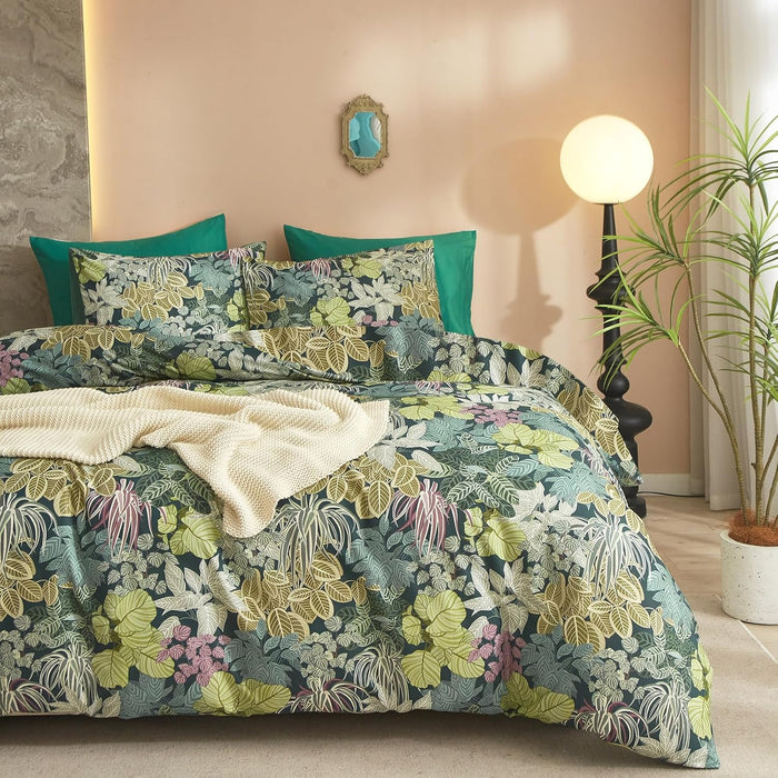 mixinni Leopard Print Queen Size Comforter Set-3 Pieces Animal Cheetah Printed Comforter Sexy Soft Fluffy Brown/Black Floral Print Bedding Set with 2 Pillowcases for All Season-Queen Size