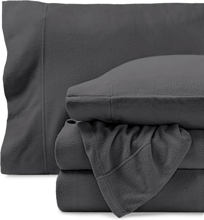 Bare Home Super Soft Fleece Sheet Set - Queen Size - Extra Plush Polar Fleece, No-Pilling Bed Sheets - All Season Cozy Warmth (Queen, Dark Blue)