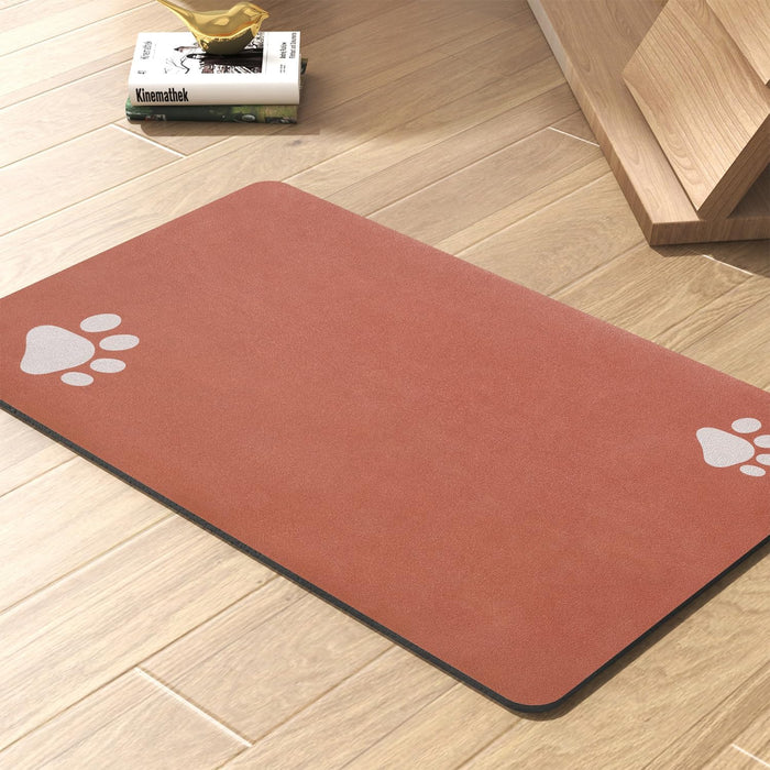 Pet Feeding Mat-Absorbent Dog Mat for Food and Water Bowl-No Stains Quick Dry Dispenser Mat-Dog Accessories Pet Supplies-Water Bowl for Messy Drinkers（Darkgrey,12"x19"
