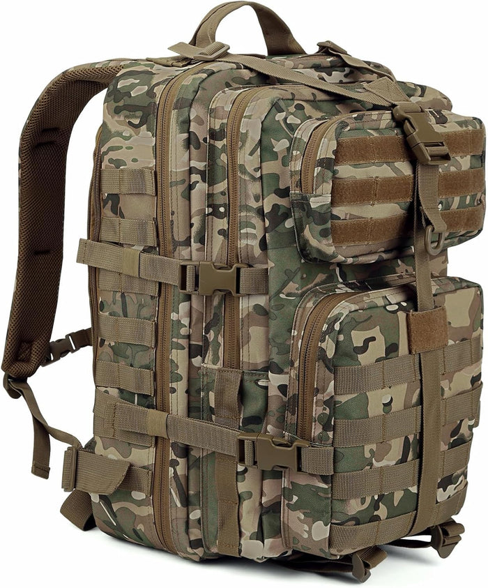 REEBOW GEAR Military Tactical Backpack Large Army 3 Day Assault Pack Molle Bag Backpacks (Black Camo)