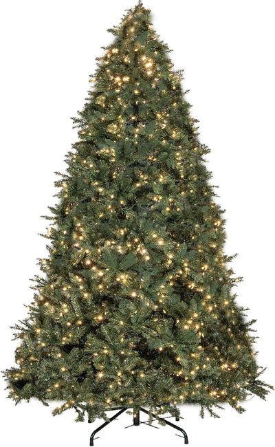 Christmas Tree 9 ft- Pre-Lit White and Multi-Color Premium LED Lights - Artificial Full Christmas Tree Includes Stand, Remote, and Free Bag